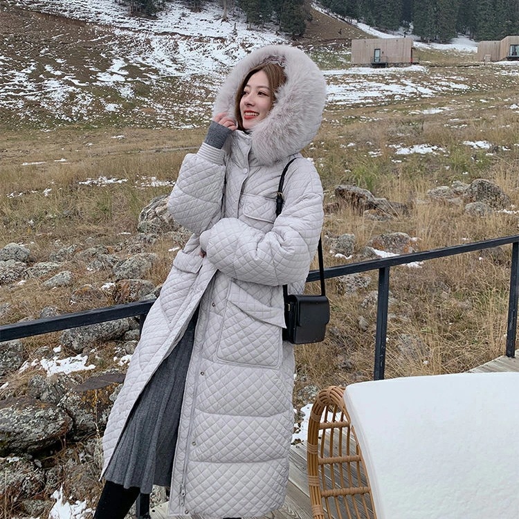 ダウンコート レディース ダウン ダウンジャケット ファー付き ロング コート アウター 冬 暖かい 防寒服 ベルト付きファーダウンコート（ダウンジャケット⁄コート）｜MIIA