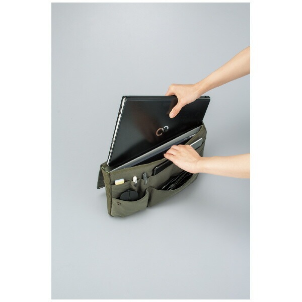 （まとめ買い）BIZRACK バッグインバッグ 13.3インチノートPC収容 ヨコ グレイ カハ-BRB130M [x3]