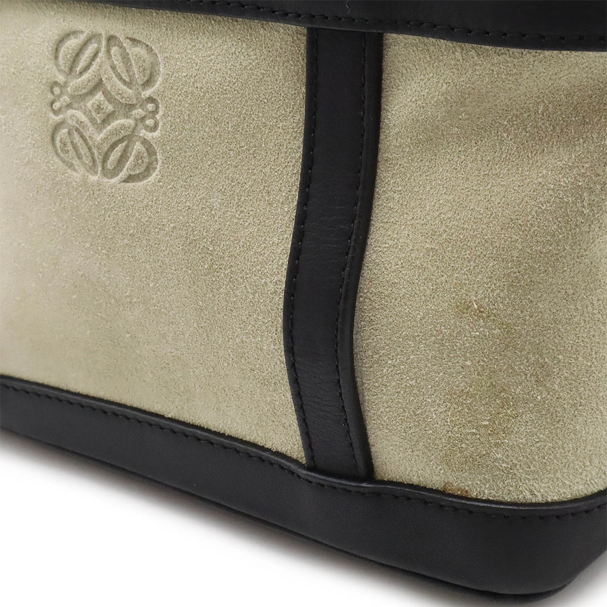 アナグラム ハンドバッグ ミニバッグ スエード レザー ベージュ ブラック 黒 アナグラム ハンドバッグ ミニバッグ スエード レザー ベージュ ブラック 黒