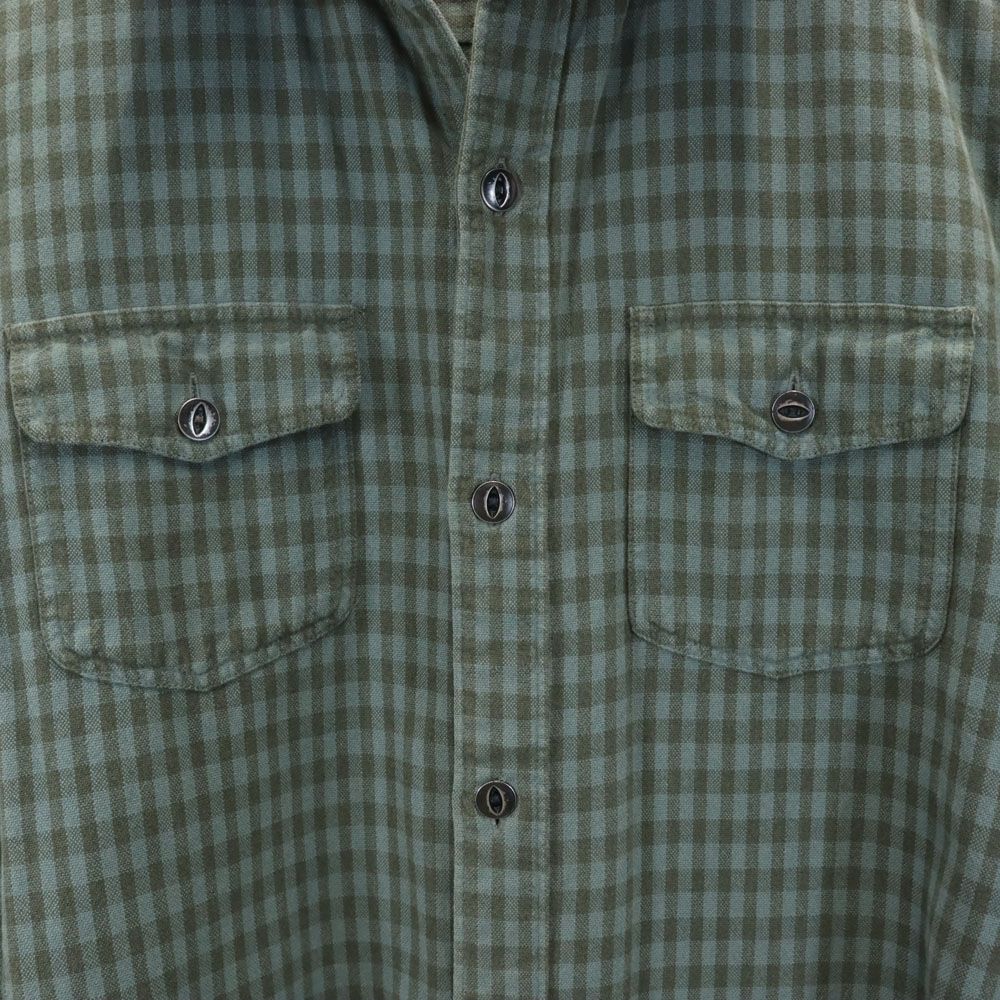 ラルフローレン　リボンタイネックチェックブラウス　モスグリーン POLO RALPH LAUREN（ボウタイ ・ シャツ/ブラウス(長袖/七分