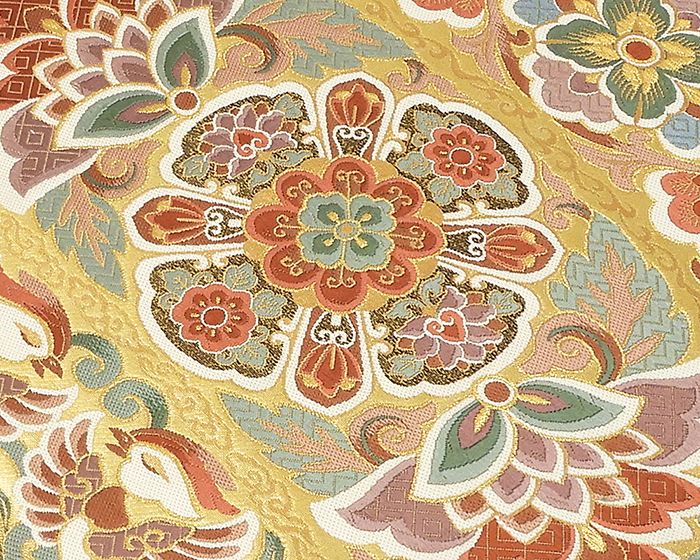 袋帯 新品仕立済 正絹 西陣 京藝謹製 横段唐花鳳凰模様 袋帯 新品 仕立て上がり