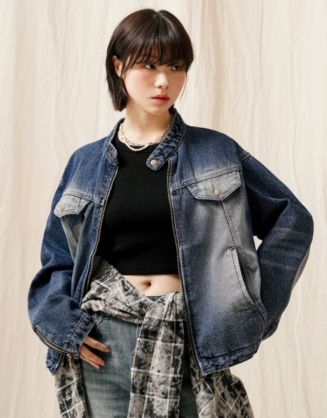[JEMUT] Vintage Washing Denim Jacket