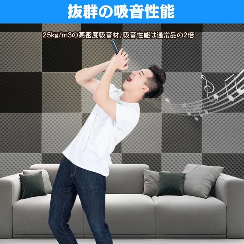 【急速出荷】防音材 防音シート 遮音シート ウレタンフォーム 防音パネル 防音シート 吸音対策 スポンジ 吸音材 緩衝材 クッション材 波 難燃 断熱 24枚 30*30*5cm