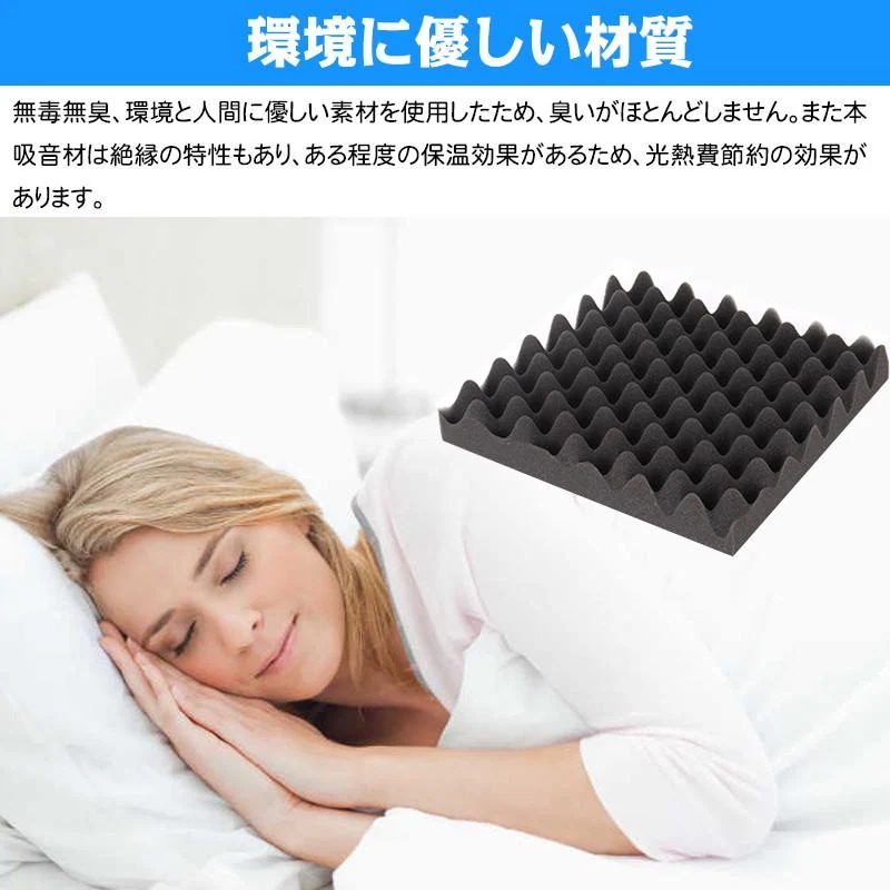 【急速出荷】防音材 防音シート 遮音シート ウレタンフォーム 防音パネル 防音シート 吸音対策 スポンジ 吸音材 緩衝材 クッション材 波 難燃 断熱 24枚 30*30*5cm
