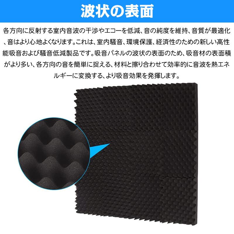 【急速出荷】防音材 防音シート 遮音シート ウレタンフォーム 防音パネル 防音シート 吸音対策 スポンジ 吸音材 緩衝材 クッション材 波 難燃 断熱 24枚 30*30*5cm