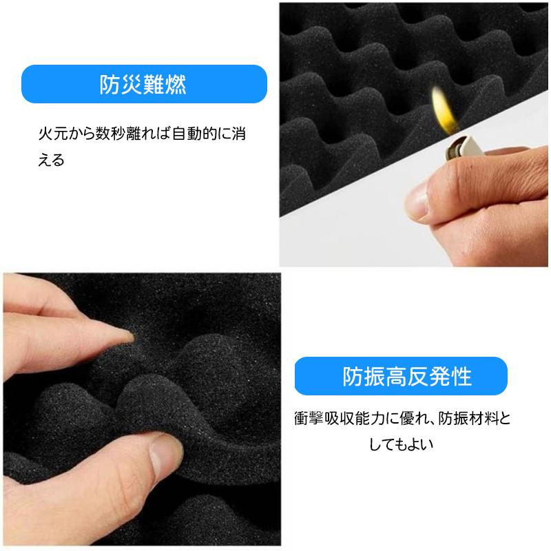 【急速出荷】防音材 防音シート 遮音シート ウレタンフォーム 防音パネル 防音シート 吸音対策 スポンジ 吸音材 緩衝材 クッション材 波 難燃 断熱 24枚 30*30*5cm