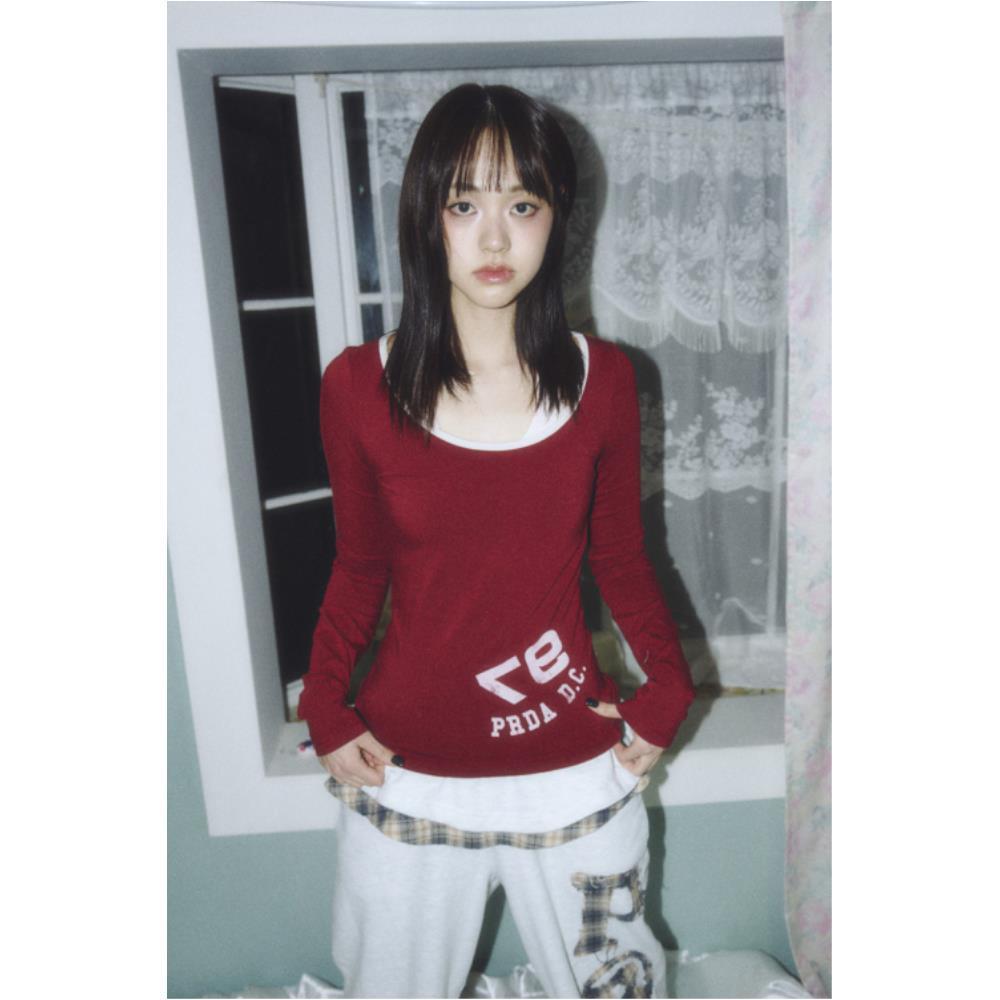 PRENDA 97 PDC LOGO LAYERED LONG SLEEVE BURGUNDY PRTVSSRL PRENDA 97 PDC LOGO LAYERED LONG SLEEVE BURGUNDY PRTVSSRL