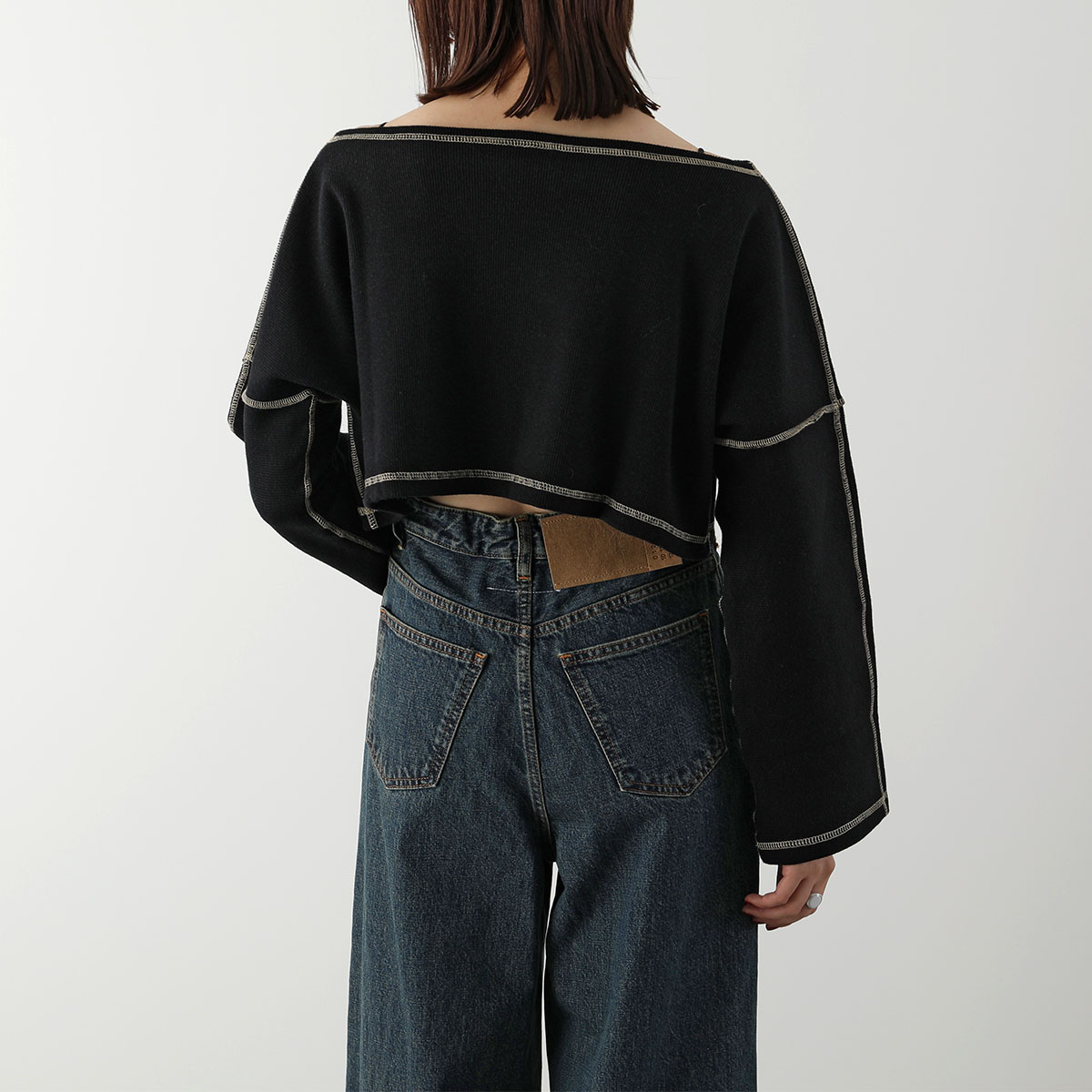 BASERANGE ベースレンジ セーター CAMER PULLOVER FCPU RIB WI23 レディース リブ コットンニット 長袖 ショート丈 BLA BASERANGE ベースレンジ セーター CAMER PULLOVER FCPU RIB WI23 レディース リブ コットンニット 長袖 ショート丈 BLA