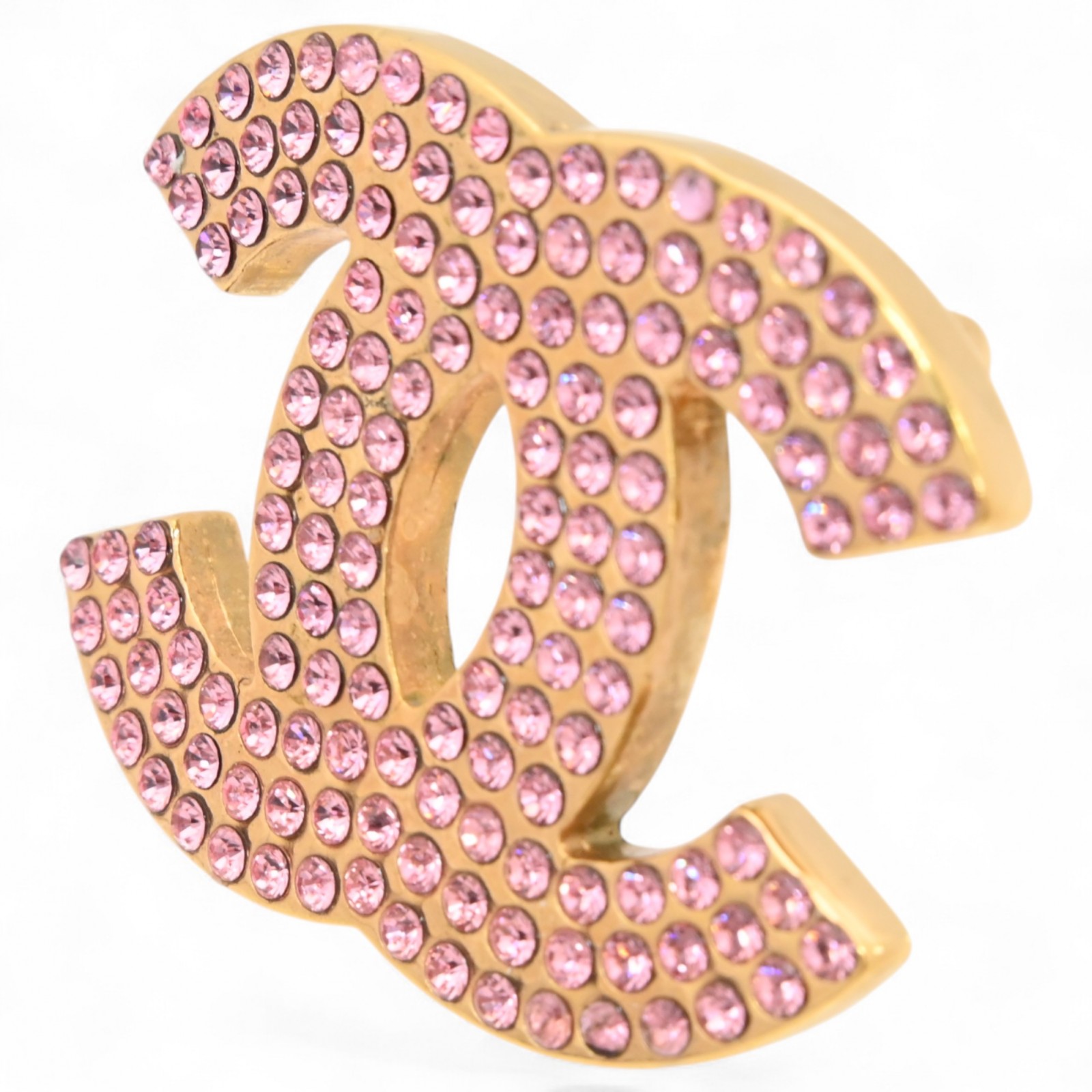 シャネル ココマーク ラインストーン ブローチ ピンク Aランク ch8740zn シャネル ココマーク ラインストーン ブローチ ピンク Aランク ch8740zn