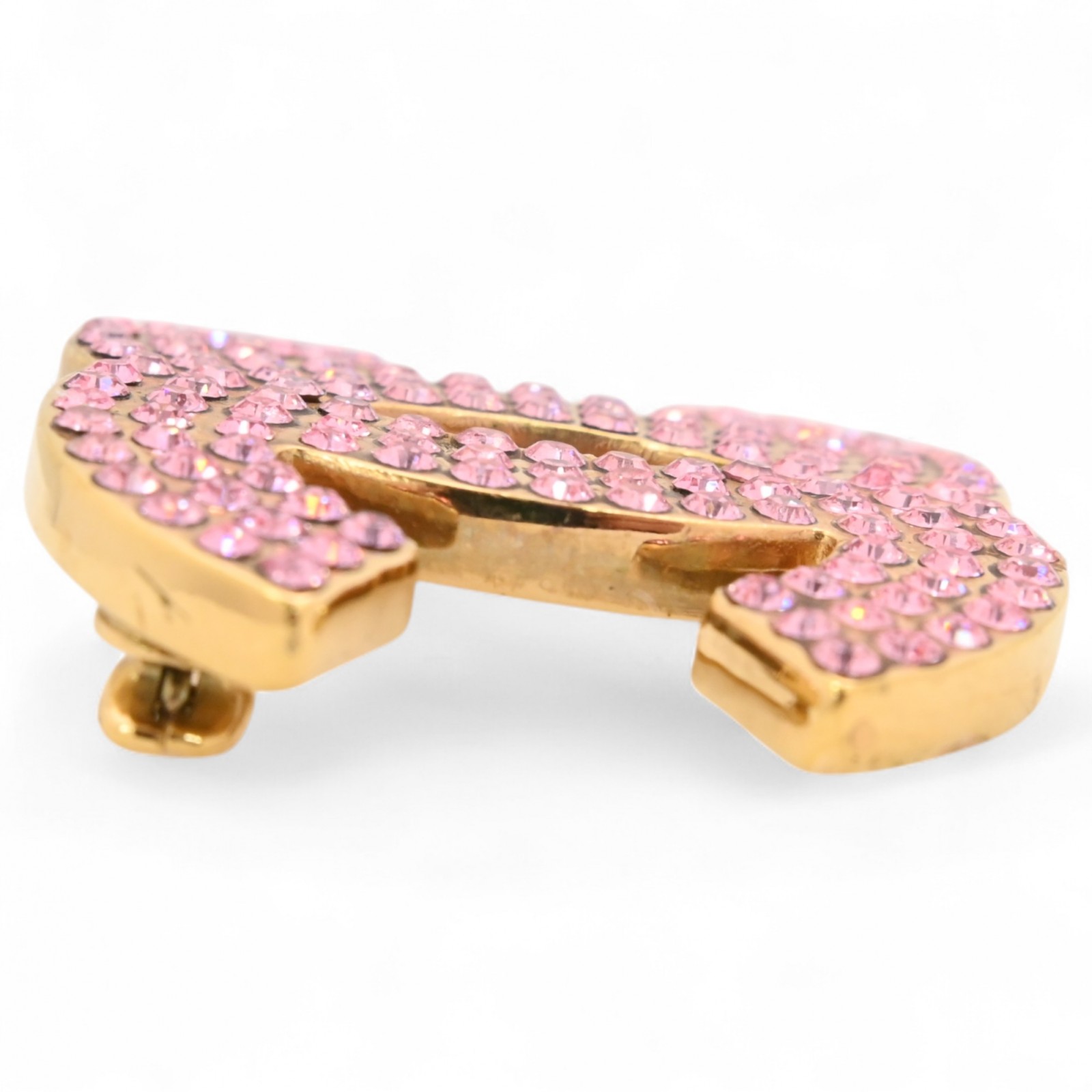 シャネル ココマーク ラインストーン ブローチ ピンク Aランク ch8740zn シャネル ココマーク ラインストーン ブローチ ピンク Aランク ch8740zn