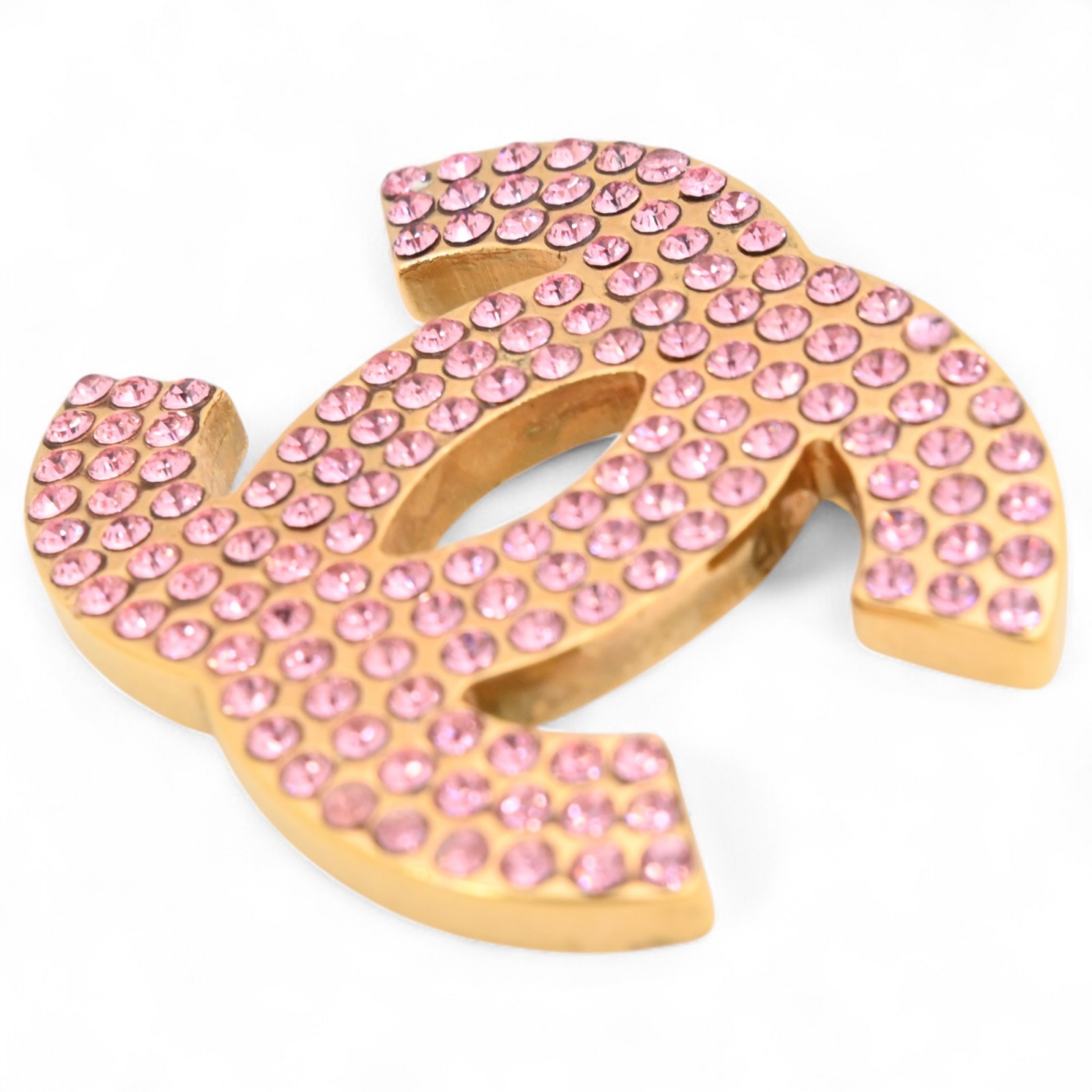 シャネル ココマーク ラインストーン ブローチ ピンク Aランク ch8740zn シャネル ココマーク ラインストーン ブローチ ピンク Aランク ch8740zn