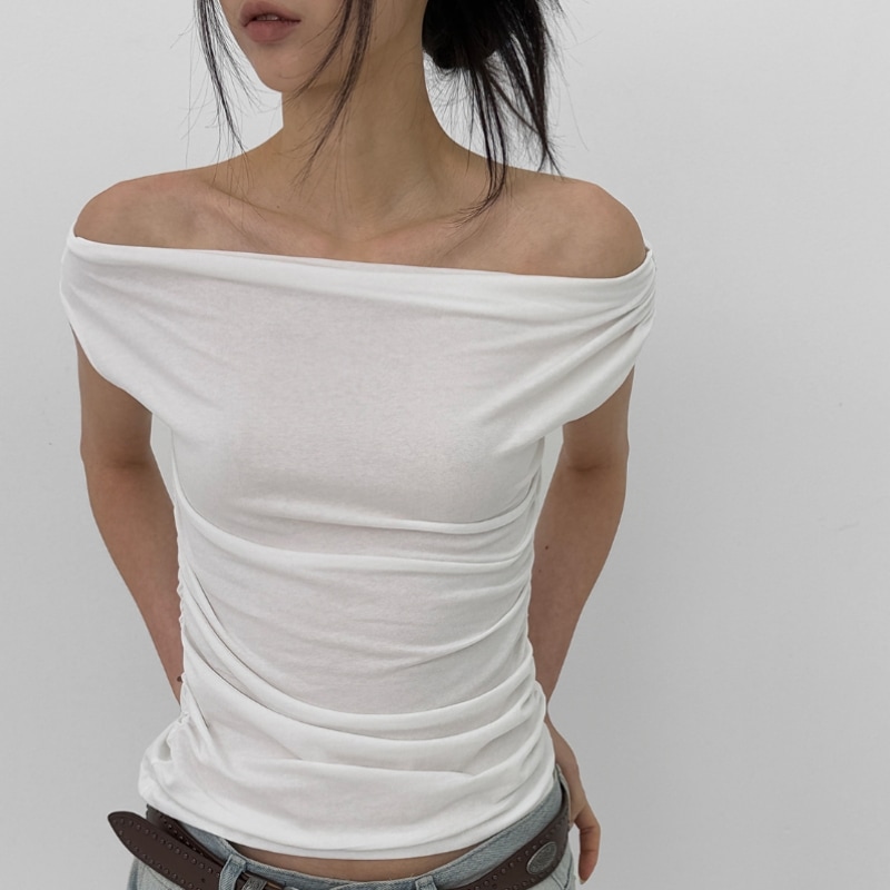 ブラックアップニソンドレープシャーリングオフショルダー ブラックアップニソンドレープシャーリングオフショルダー