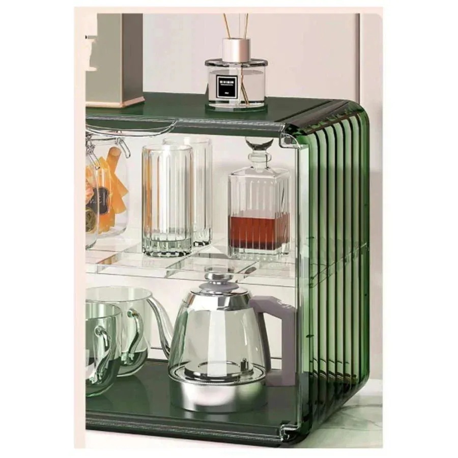 【お勧め商品】ミニ食器棚 2段 キッチン 扉付 ラック 卓上 棚 ロータイプ 収納ボックス 上置き ミニ食器棚 収納ケース おしゃれ 収納 スリム 小さい アンティQ积分取引大好評