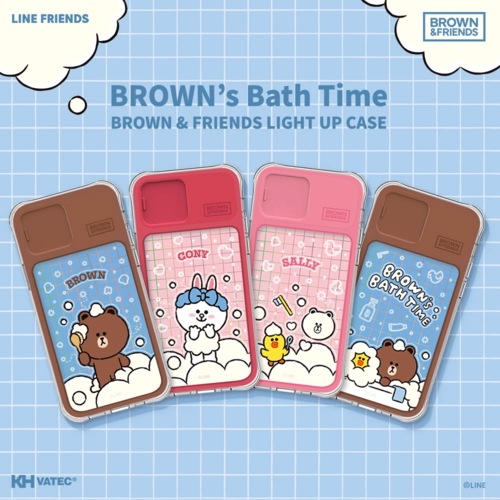 BF ラインフレンズ スマホケース BATH TIME ライティングケース