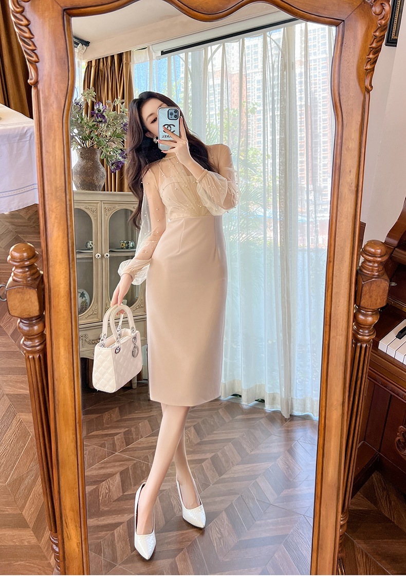 【JY.上品】 2025秋 チュールドッキング パール飾り ドレス パーティー キャバ 大人 同窓会 披露宴 卒業式 結婚式 演奏会 ウェディング 二次会 メガ割