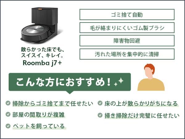 ルンバ j7+ ロボット掃除機 自動ゴミ収集 wifi対応 マッピング J755860 Alexa対応
