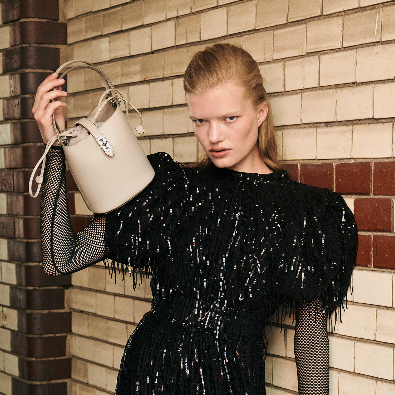 【VUNQUE】 PERFEC DOUBLE HANDLE BASKET S : OAT BEIGE