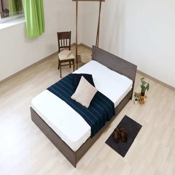 ベッド ダブル 約幅146cm アッシュブラウン ポケットコイルマットレス付き bred-panel 組立式 ベッドフレーム ベッド ダブル 約幅146cm アッシュブラウン ポケットコイルマットレス付き bred-panel 組立式 ベッドフレーム