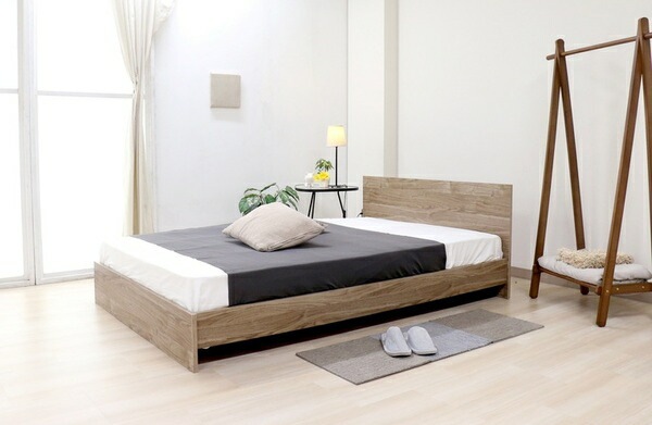 ベッド ダブル 約幅146cm アッシュブラウン ポケットコイルマットレス付き bred-panel 組立式 ベッドフレーム ベッド ダブル 約幅146cm アッシュブラウン ポケットコイルマットレス付き bred-panel 組立式 ベッドフレーム