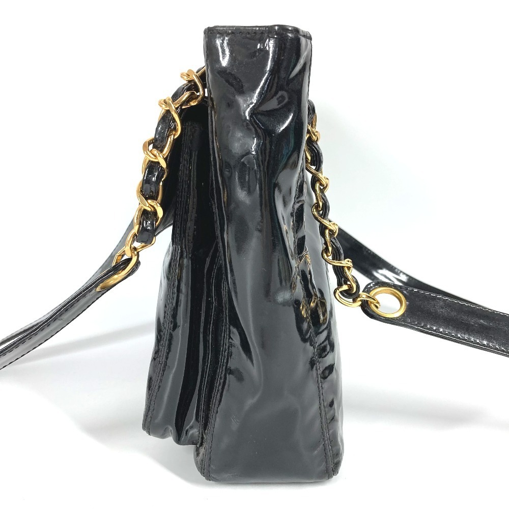 ショルダーバッグ A08036 CC ココマーク ロゴ カバン トートバッグ チェーン エナメル ブラック ショルダーバッグ A08036 CC ココマーク ロゴ カバン トートバッグ チェーン エナメル ブラック