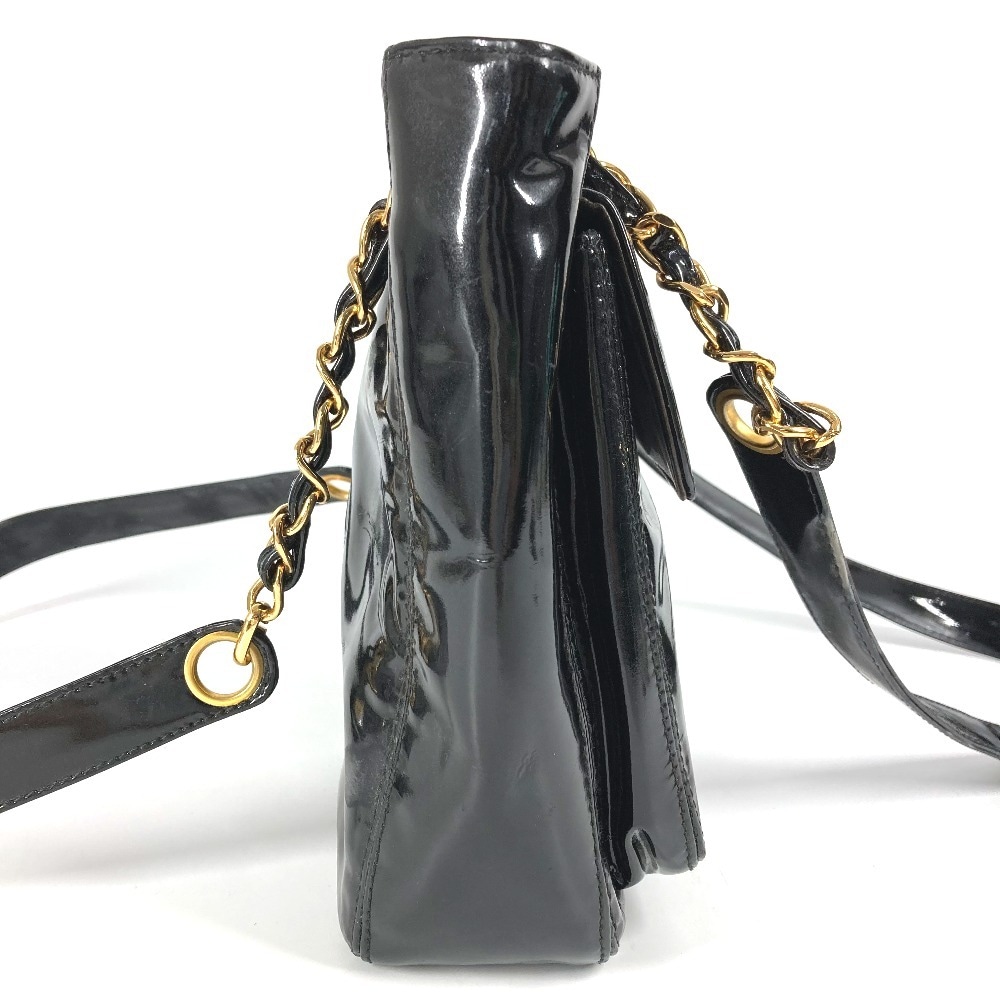 ショルダーバッグ A08036 CC ココマーク ロゴ カバン トートバッグ チェーン エナメル ブラック ショルダーバッグ A08036 CC ココマーク ロゴ カバン トートバッグ チェーン エナメル ブラック