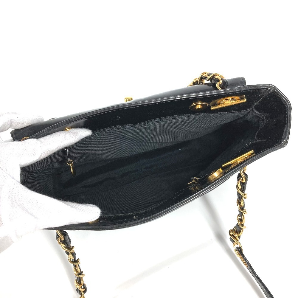 ショルダーバッグ A08036 CC ココマーク ロゴ カバン トートバッグ チェーン エナメル ブラック ショルダーバッグ A08036 CC ココマーク ロゴ カバン トートバッグ チェーン エナメル ブラック