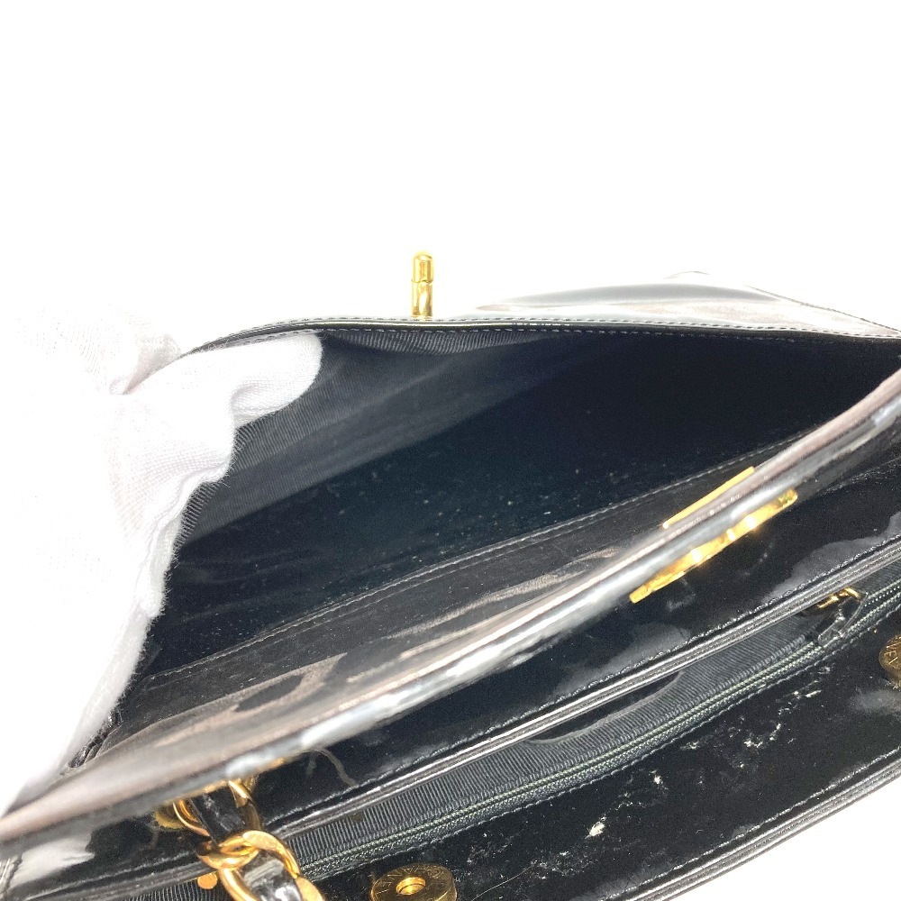 ショルダーバッグ A08036 CC ココマーク ロゴ カバン トートバッグ チェーン エナメル ブラック ショルダーバッグ A08036 CC ココマーク ロゴ カバン トートバッグ チェーン エナメル ブラック