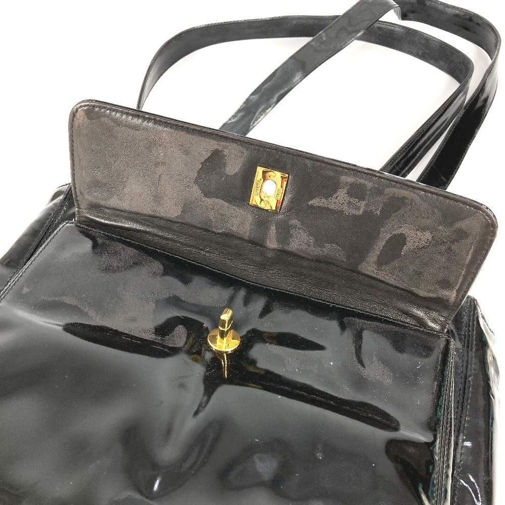 ショルダーバッグ A08036 CC ココマーク ロゴ カバン トートバッグ チェーン エナメル ブラック ショルダーバッグ A08036 CC ココマーク ロゴ カバン トートバッグ チェーン エナメル ブラック