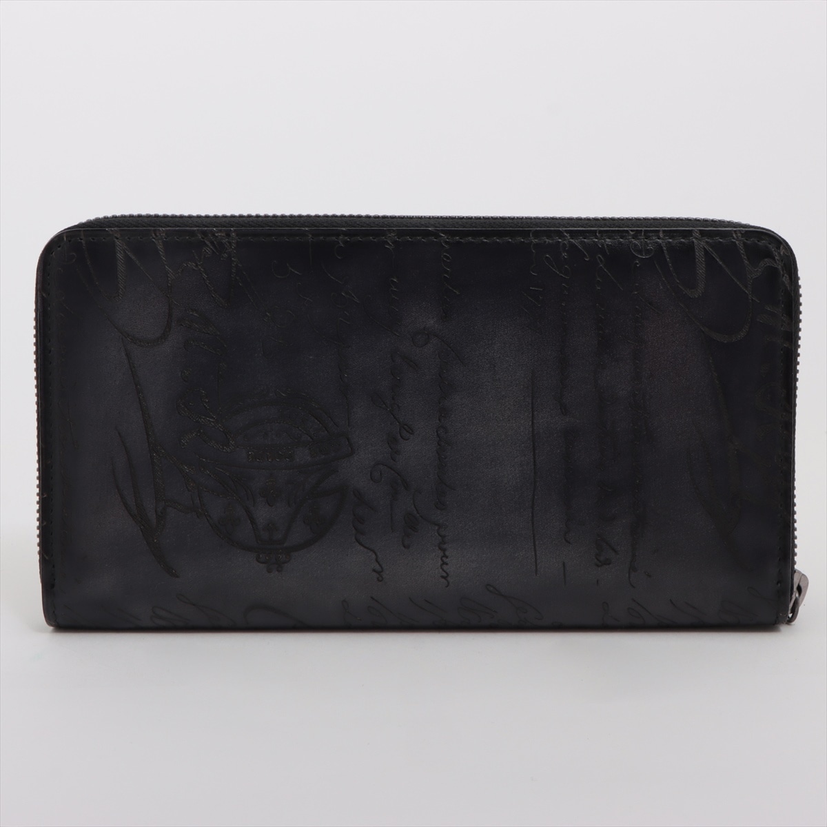 新品同様 カリグラフィ レザー 長財布 長財布 二つ折り ウォレット ラウンドファスナー メンズ EEE AW17-3 中古