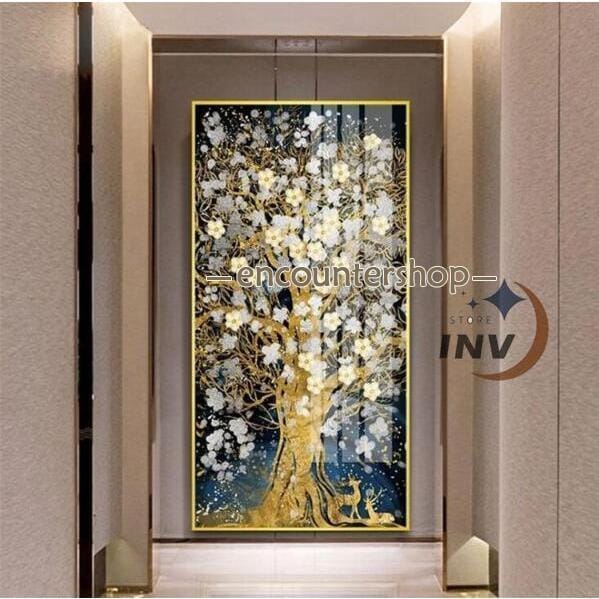 絵画 油絵 壁掛け 40x80cm 木 寝室 玄関飾り 木の絵画 北欧 飾り