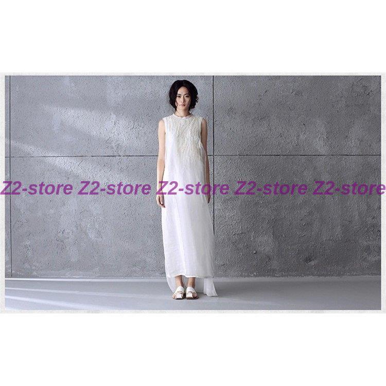 マキシワンピース ワンピース レディース 40代 白ワンピース ワンピ オシャレ ロングワンピース 立襟 着痩せ 通勤 上品 刺繍 ゆったり