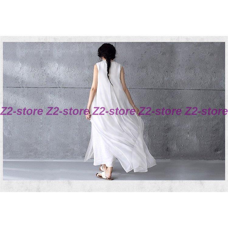 マキシワンピース ワンピース レディース 40代 白ワンピース ワンピ オシャレ ロングワンピース 立襟 着痩せ 通勤 上品 刺繍 ゆったり