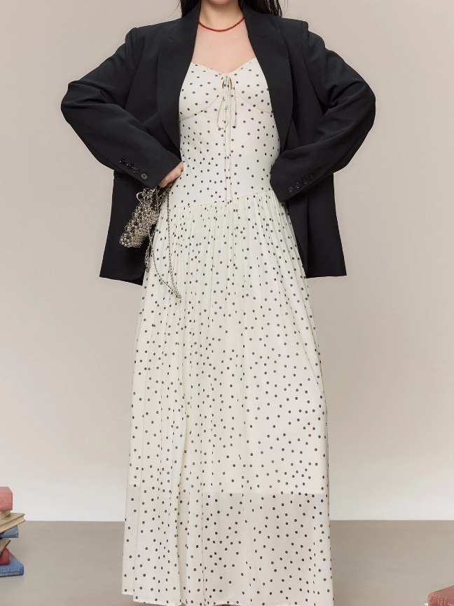 【急速発送】低身長霊動少微復古波点キャミワンピース秋の万能アイテム 【急速発送】低身長霊動少微復古波点キャミワンピース秋の万能アイテム