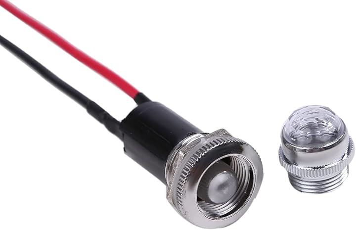 24V LED パイロット ランプ ダイヤカット 20個セット 16mm 16φ インジケーター ライト シグナル カスタム パーツ 汎用品( ホワイト)