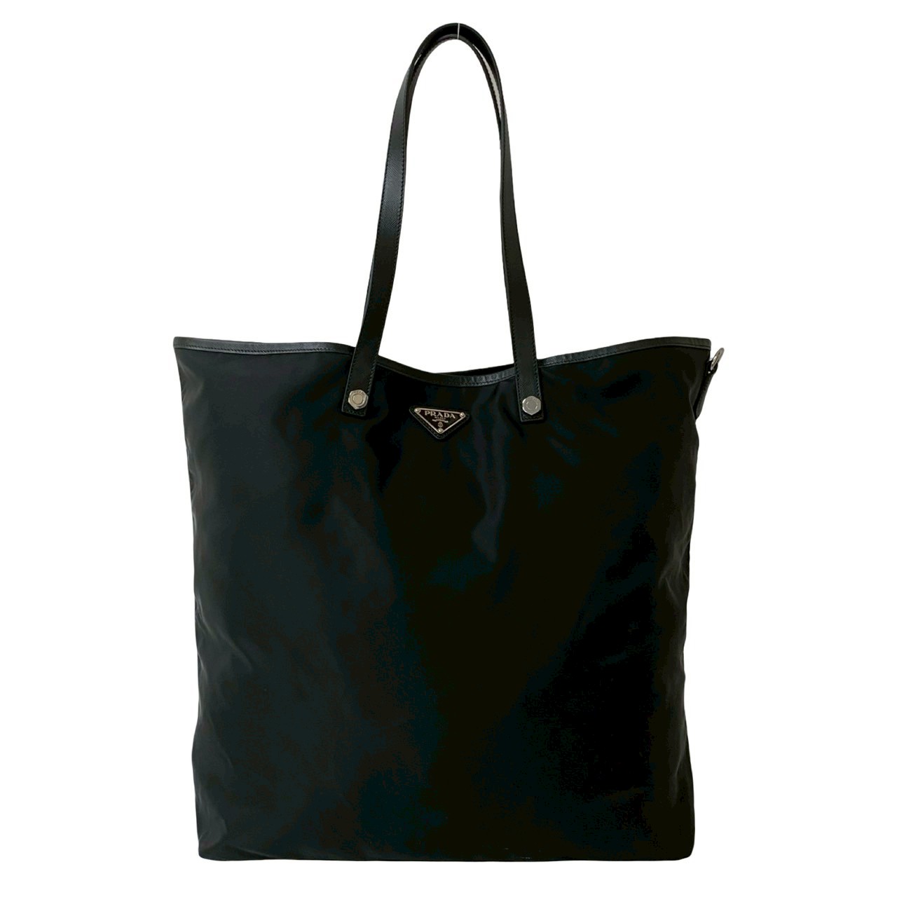 ロボットコレクション モデルモチーフ 三角ロゴ 金具トートバッグ レザー ナイロン ブラック 54846