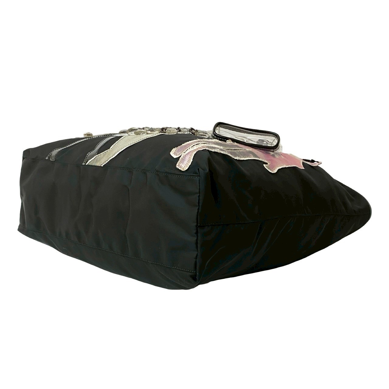 ロボットコレクション モデルモチーフ 三角ロゴ 金具トートバッグ レザー ナイロン ブラック 54846