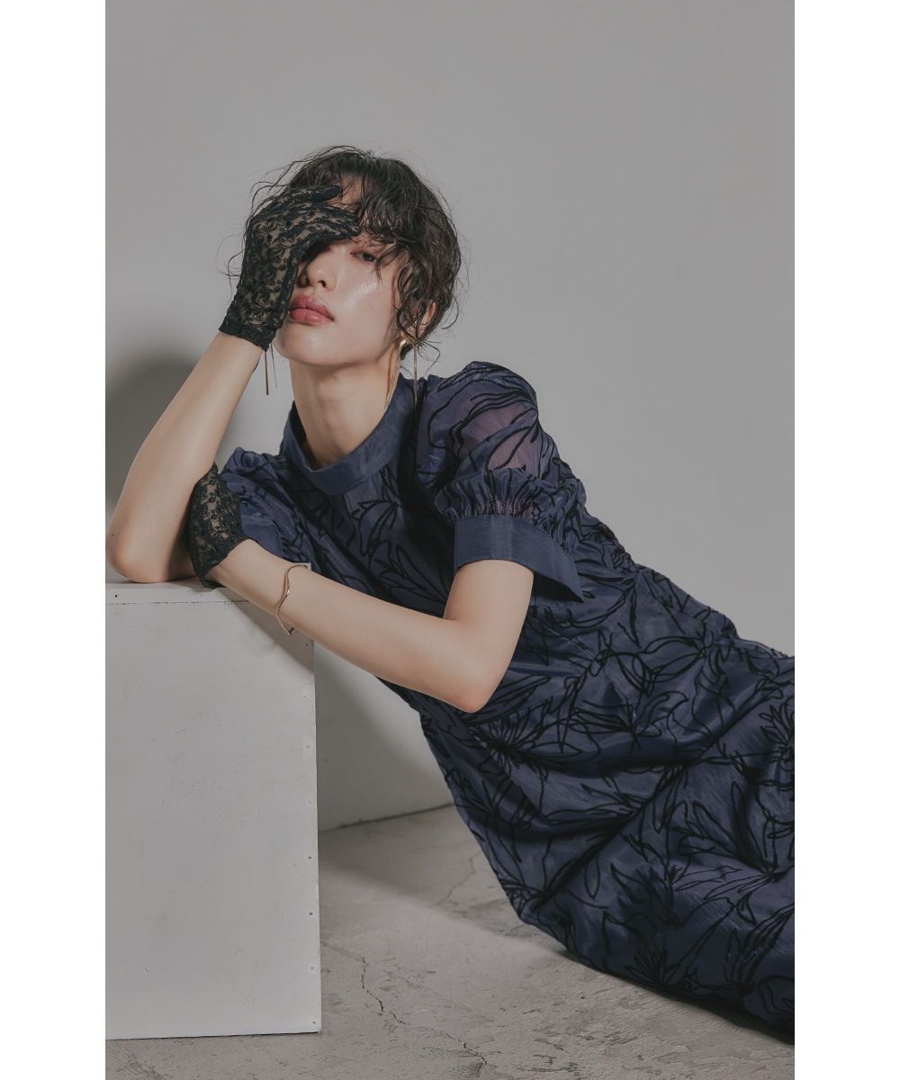 結婚式 ワンピース パーティードレス 花柄 ボウタイ リボン ハイネック Iライン ヴィンテージ フラワー フロッキー ロング丈 袖あり 半袖 五分袖 他と被らない オケージョン 1.5次会 結婚式 ワンピース パーティードレス 花柄 ボウタイ リボン ハイネック Iライン ヴィンテージ フラワー フロッキー ロング丈 袖あり 半袖 五分袖 他と被らない オケージョン 1.5次会