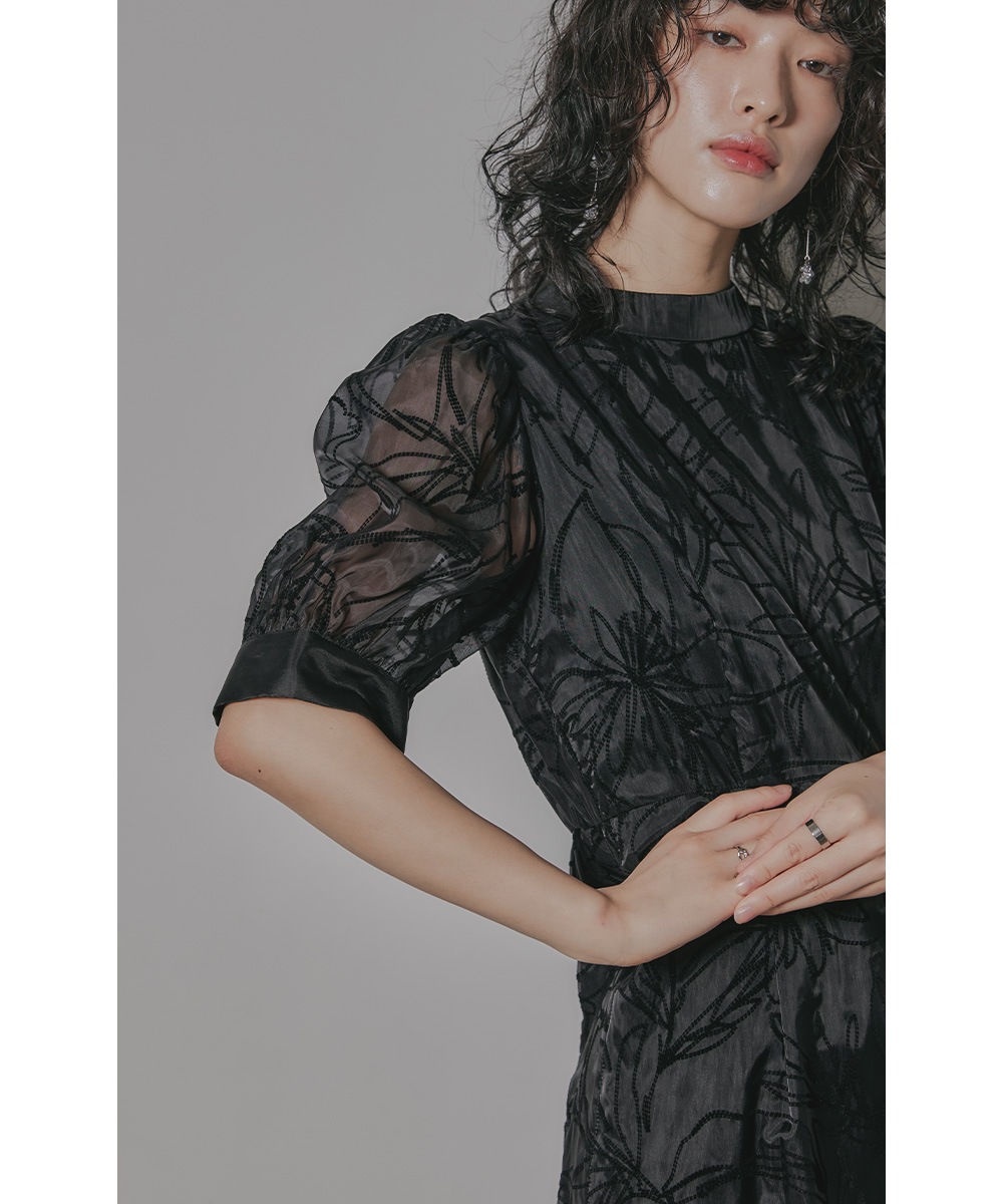 結婚式 ワンピース パーティードレス 花柄 ボウタイ リボン ハイネック Iライン ヴィンテージ フラワー フロッキー ロング丈 袖あり 半袖 五分袖 他と被らない オケージョン 1.5次会 結婚式 ワンピース パーティードレス 花柄 ボウタイ リボン ハイネック Iライン ヴィンテージ フラワー フロッキー ロング丈 袖あり 半袖 五分袖 他と被らない オケージョン 1.5次会