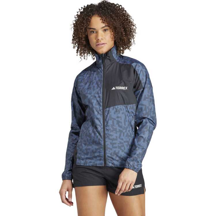 テレックス トレイルランニング ウインドジャケット（レディース） M ワンダースティール×ブラック #BVC71-IA1808