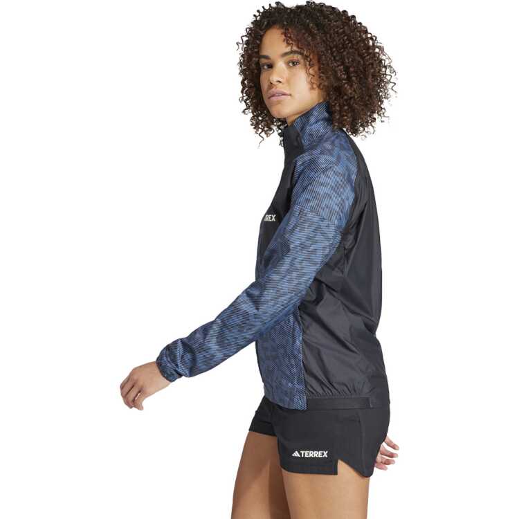 テレックス トレイルランニング ウインドジャケット（レディース） M ワンダースティール×ブラック #BVC71-IA1808