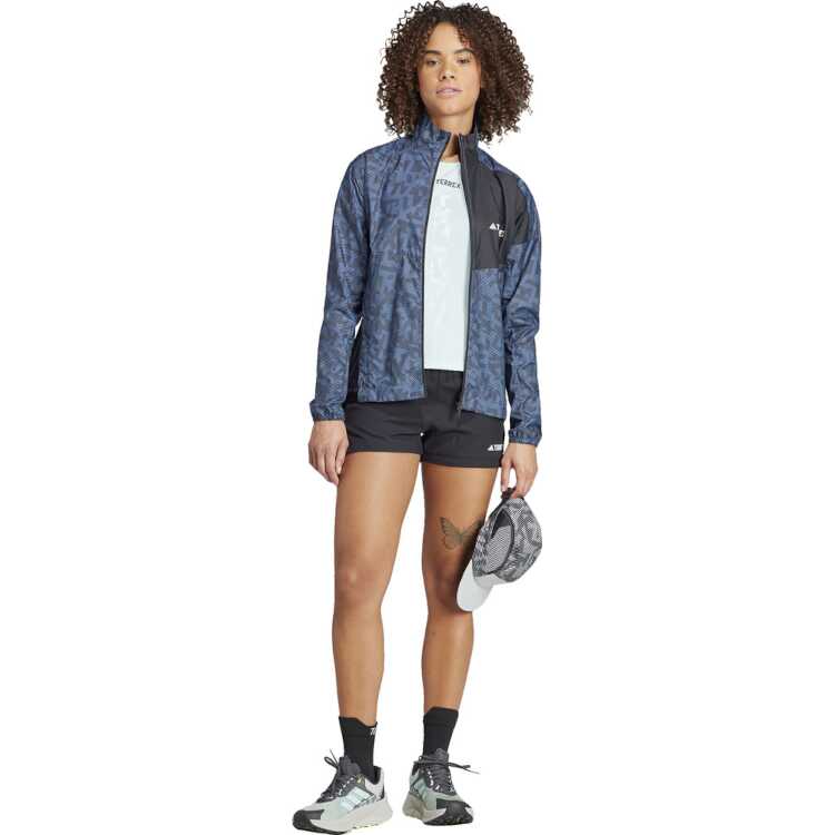 テレックス トレイルランニング ウインドジャケット（レディース） M ワンダースティール×ブラック #BVC71-IA1808