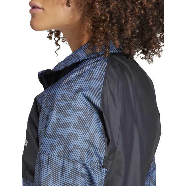 テレックス トレイルランニング ウインドジャケット（レディース） M ワンダースティール×ブラック #BVC71-IA1808