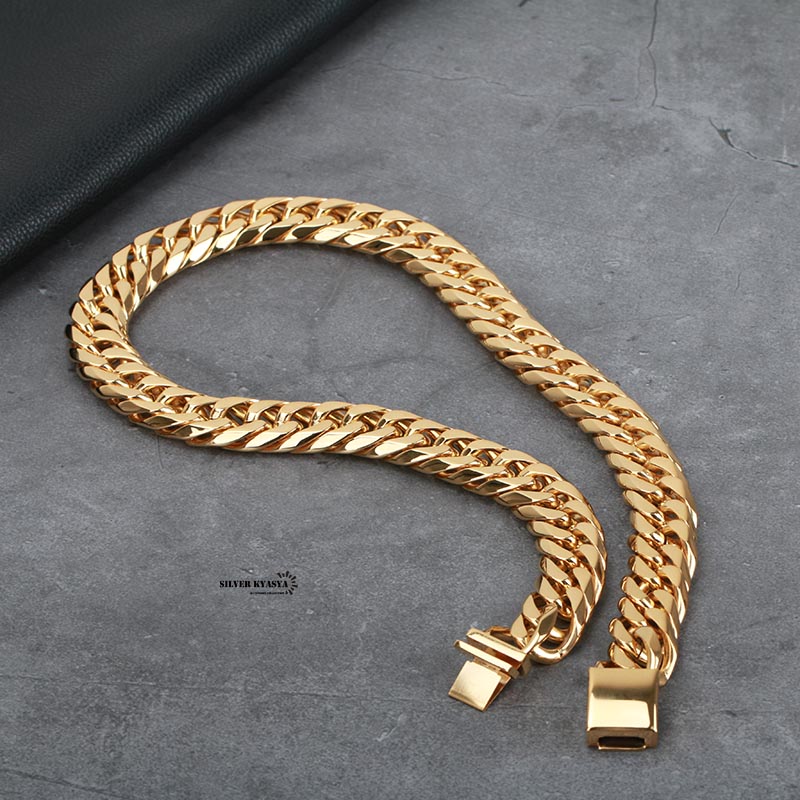 ステンレス ダブル喜平ネックレス [n310-gold-16mm]