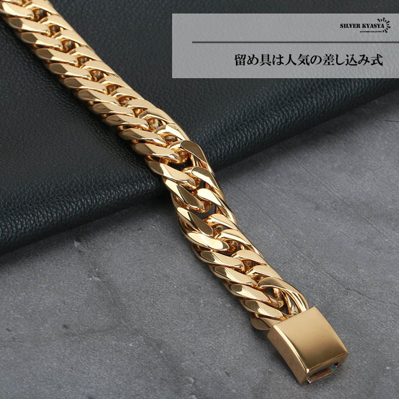 ステンレス ダブル喜平ネックレス [n310-gold-16mm]