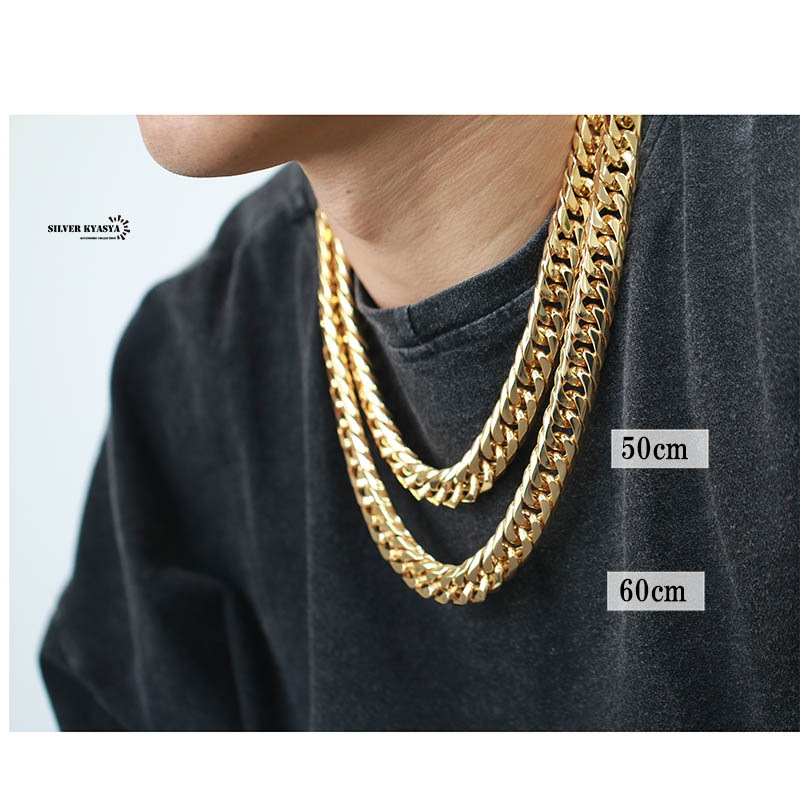 ステンレス ダブル喜平ネックレス [n310-gold-16mm]