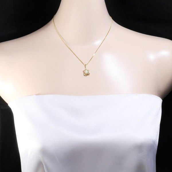 K18 18金 YG イエローゴールド ネックレス オパール 約40cm ジュエリー 中古