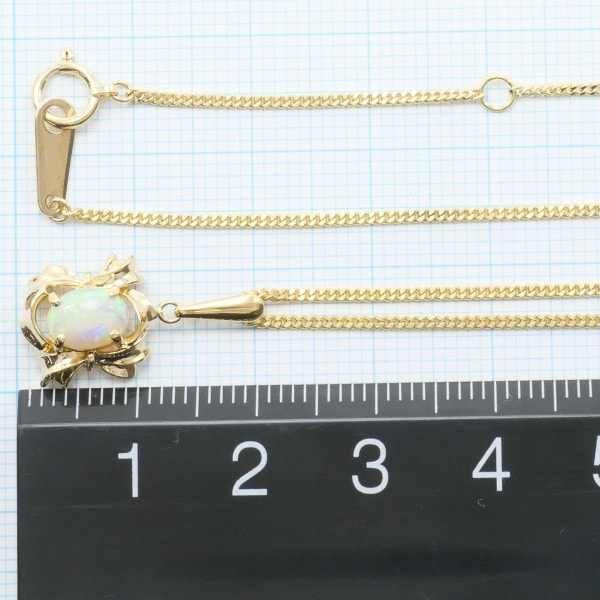 K18 18金 YG イエローゴールド ネックレス オパール 約40cm ジュエリー 中古