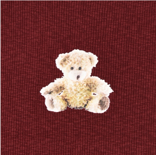 【aeae】 I LOVE TEDDY TEE : BURGANDY 【aeae】 I LOVE TEDDY TEE : BURGANDY
