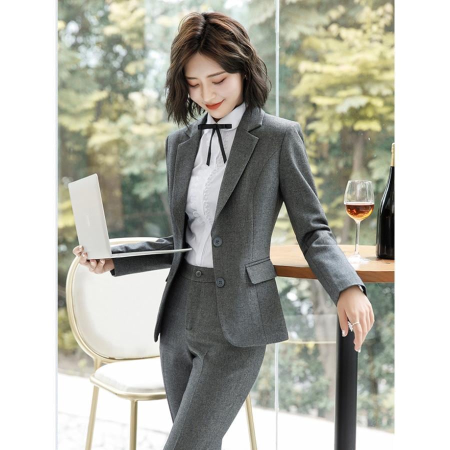 レディース3点セット スーツセット パンツセット チェック柄 20代30代