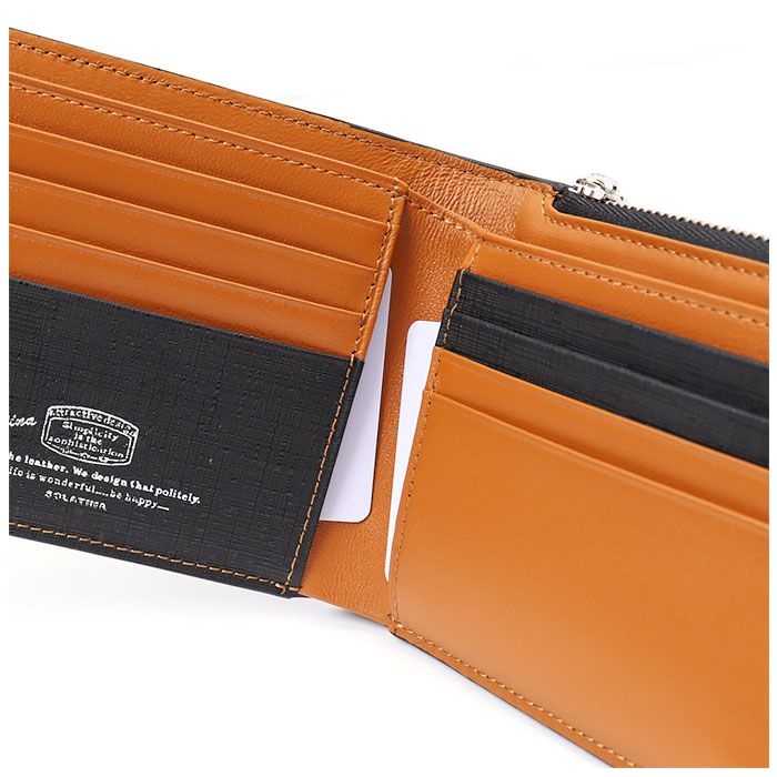 SOLATINA ソラチナ 二つ折り財布 SW-39603 通販 二つ折り 折り財布 財布 お財布 さいふ パスケース 型押し カウレザー ラウンドファスナー ラウンド ファスナー 傷つきにくい 札入
